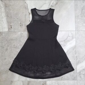 Express Dress Cocktail Party Black Net Floral